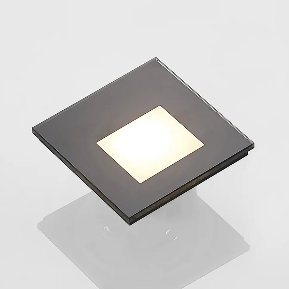 Arcchio LED-indbygningslampe Vexi, 7,8 cm x 7,8 cm, sort, CCT