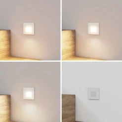 Arcchio LED-indbygningslampe Vexi, 7,8 cm x 7,8 cm, hvid, CCT