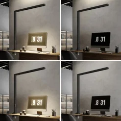 Arcchio LED-klemmelampe Jolinda, sort, aluminium, dæmpbar