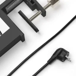 Arcchio LED-klemmelampe Jolinda, sort, aluminium, dæmpbar