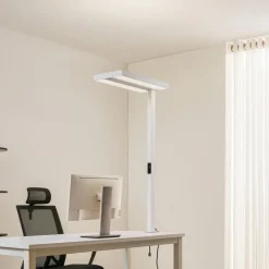 Arcchio LED-klemmelampe Logan, hvid, dæmpbar, sensor