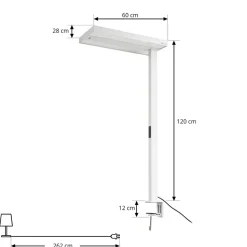 Arcchio LED-klemmelampe Logan, hvid, dæmpbar, sensor