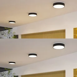 Arcchio LED-loftlampe Aleksi, Ø 45 cm, sort, metal, CCT