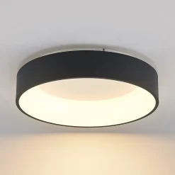 Arcchio LED-loftlampe Aleksi, Ø 45 cm, sort, metal, CCT