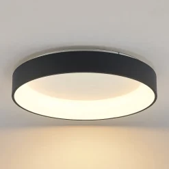 Arcchio LED-loftlampe Aleksi, Ø 60 cm, sort, metal, CCT