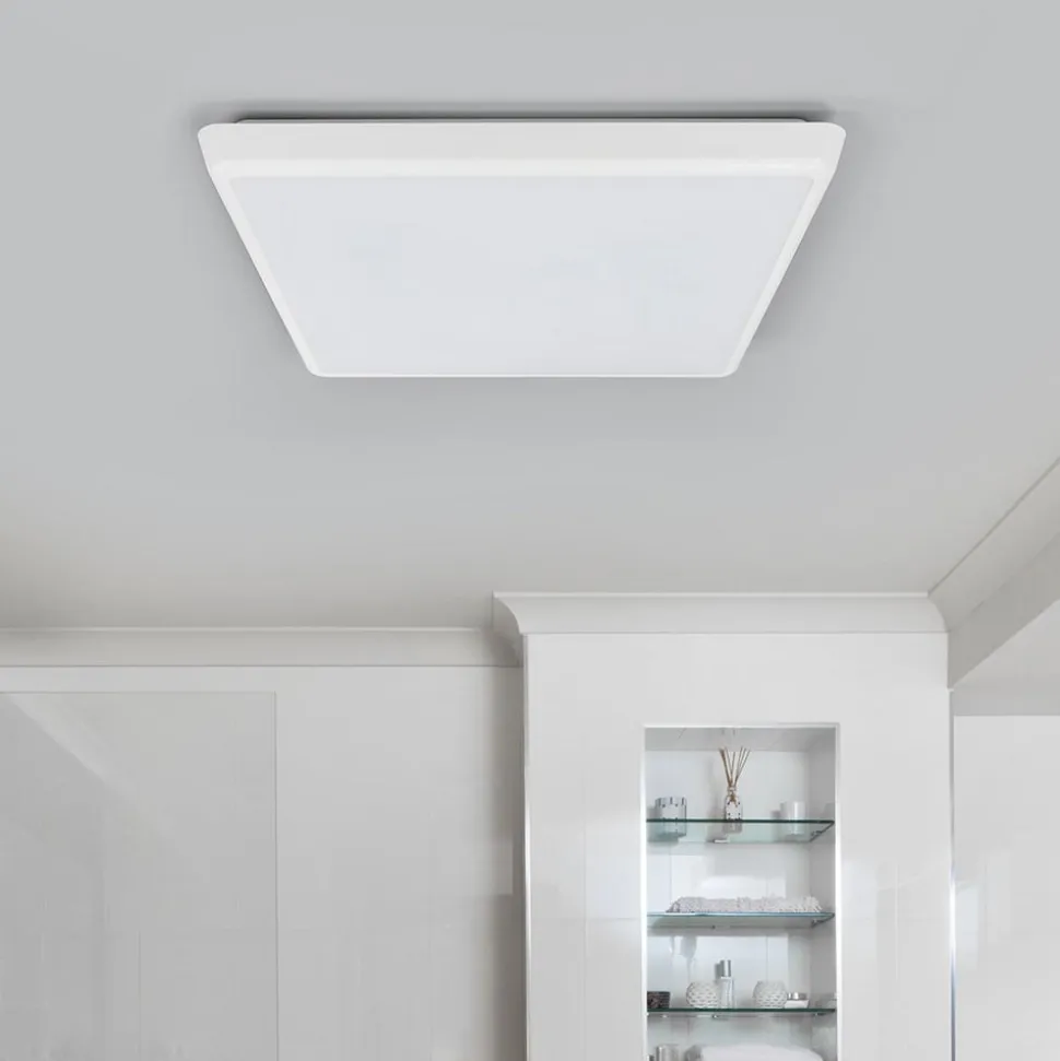 Arcchio LED-loftlampe Augustin, 40 x 40 cm, hvid, IP54