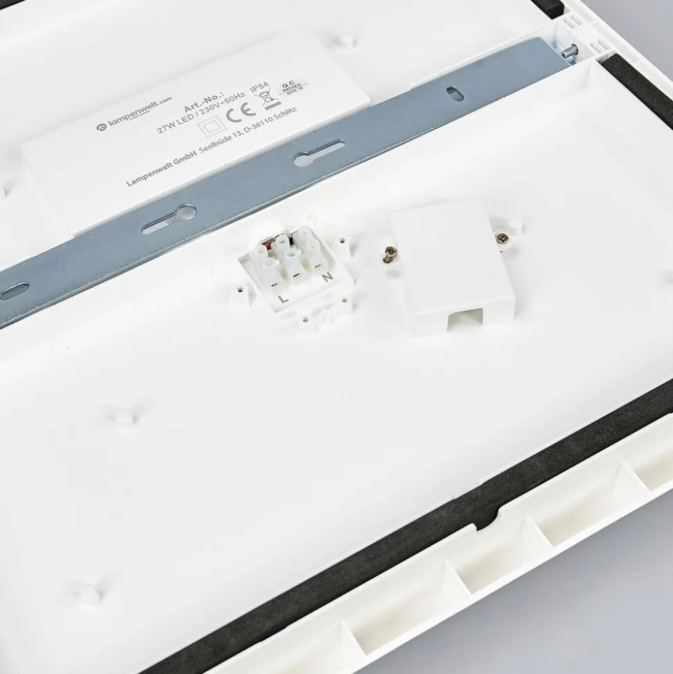 Arcchio LED-loftlampe Augustin, 40 x 40 cm, hvid, IP54