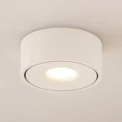 Arcchio LED-loftlampe Rotari, hvid, metal, Ø 12 cm