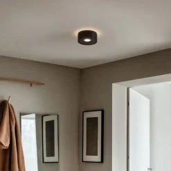 Arcchio LED-loftlampe Rotari, Ø 12 cm, op & ned, sort