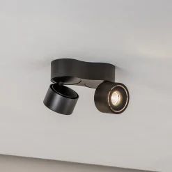 Arcchio LED-loftspot Rotari, 1240lm, 2 lyskilder, sort