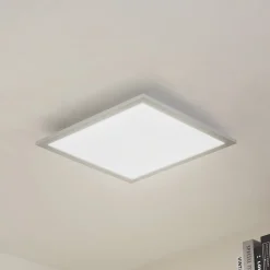 Arcchio LED-panel Lyndra, 40 cm, sølv, aluminium, dæmpbar, CCT