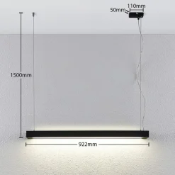 Arcchio LED-pendellampe Cuna, 92 cm, sort, metal