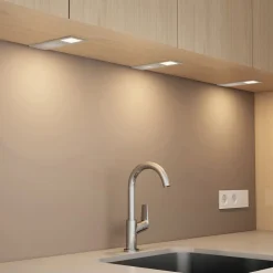 Arcchio LED-underskabsbelysning Nortra, 3-pak, grå, aluminiumsfarvet