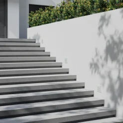 Arcchio LED-vægindbygningslampe Zamo, lamel, hvid, metal, IP65