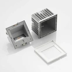 Arcchio LED-vægindbygningslampe Zamo, lamel, hvid, metal, IP65