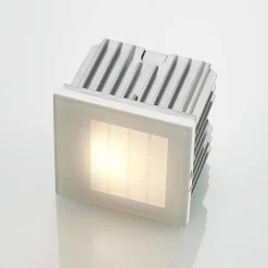 Arcchio LED-vægindbygningslampe Zamo, lamel, hvid, metal, IP65