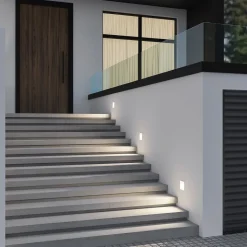 Arcchio LED-vægindbygningslampe Zamo, hvid, 11 cm, metal, IP65