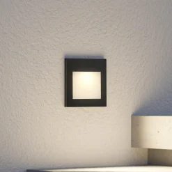 Arcchio LED-vægindbygningslampe Zamo, sort, 11 cm, IP65