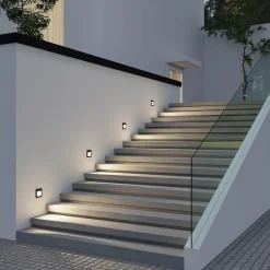 Arcchio LED-vægindbygningslampe Zamo, sort, 11 cm, IP65