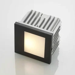 Arcchio LED-vægindbygningslampe Zamo, sort, 11 cm, IP65