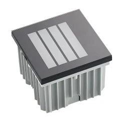 Arcchio LED-vægindbygningslampe Zamo, lamel, sort, IP65