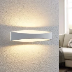 Arcchio LED-væglampe Jelle, 44 cm, hvid, metal, op/ned