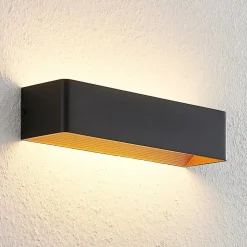 Arcchio LED-væglampe Karam, 37 cm, sort, metal, op/ned