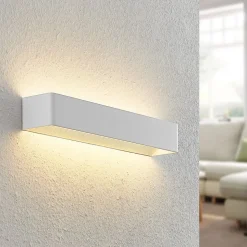 Arcchio LED-væglampe Karam, 53 cm, hvid, metal, op/ned