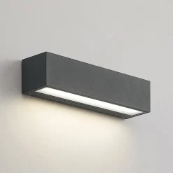 Arcchio LED-væglampe Lengo, 25 cm, 1 lyskilde, antracit, CCT