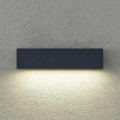 Arcchio LED-væglampe Lengo, 25 cm, 1 lyskilde, antracit, CCT