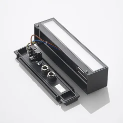 Arcchio LED-væglampe Lengo, 25 cm, 1 lyskilde, antracit, CCT