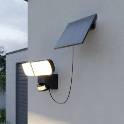 Arcchio Lissano LED-vægspot med solcelle og sensor