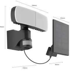 Arcchio Lissano LED-vægspot med solcelle og sensor