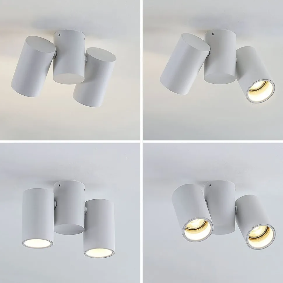 Arcchio loftlampe Gesina, 2-lys, hvid, aluminium, 17,5 cm