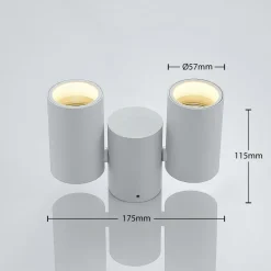 Arcchio loftlampe Gesina, 2-lys, hvid, aluminium, 17,5 cm