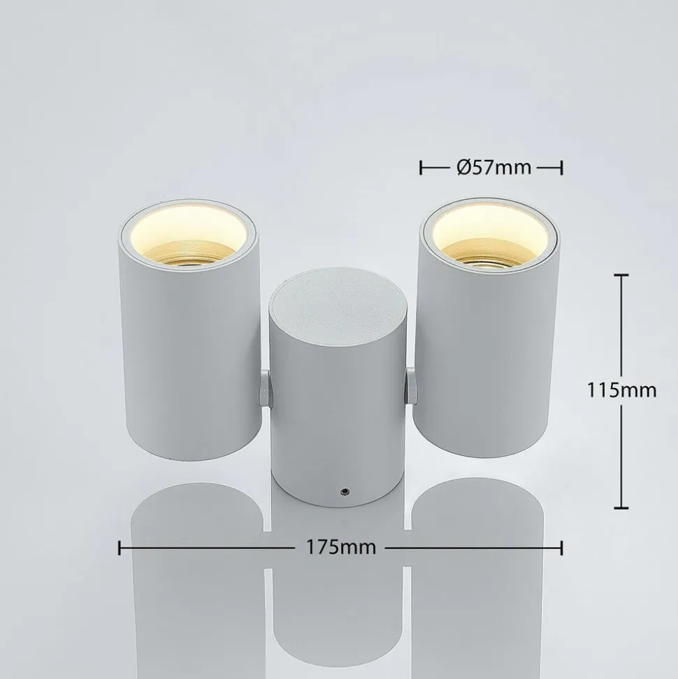 Arcchio loftlampe Gesina, 2-lys, hvid, aluminium, 17,5 cm