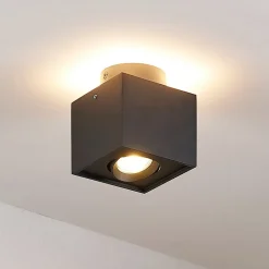 Arcchio loftlampe Walisa, 10 x 10 cm, sort, GU10