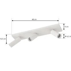 Arcchio loftspot Brinja Slim, hvid, 3 lyskilder, GU10 MR11