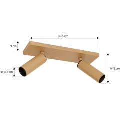 Arcchio loftspot Brinja Slim, brun, 2 lyskilder, GU10 MR11