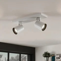 Arcchio loftspot Iavo, 30 cm, hvid, 2 lyskilder, metal