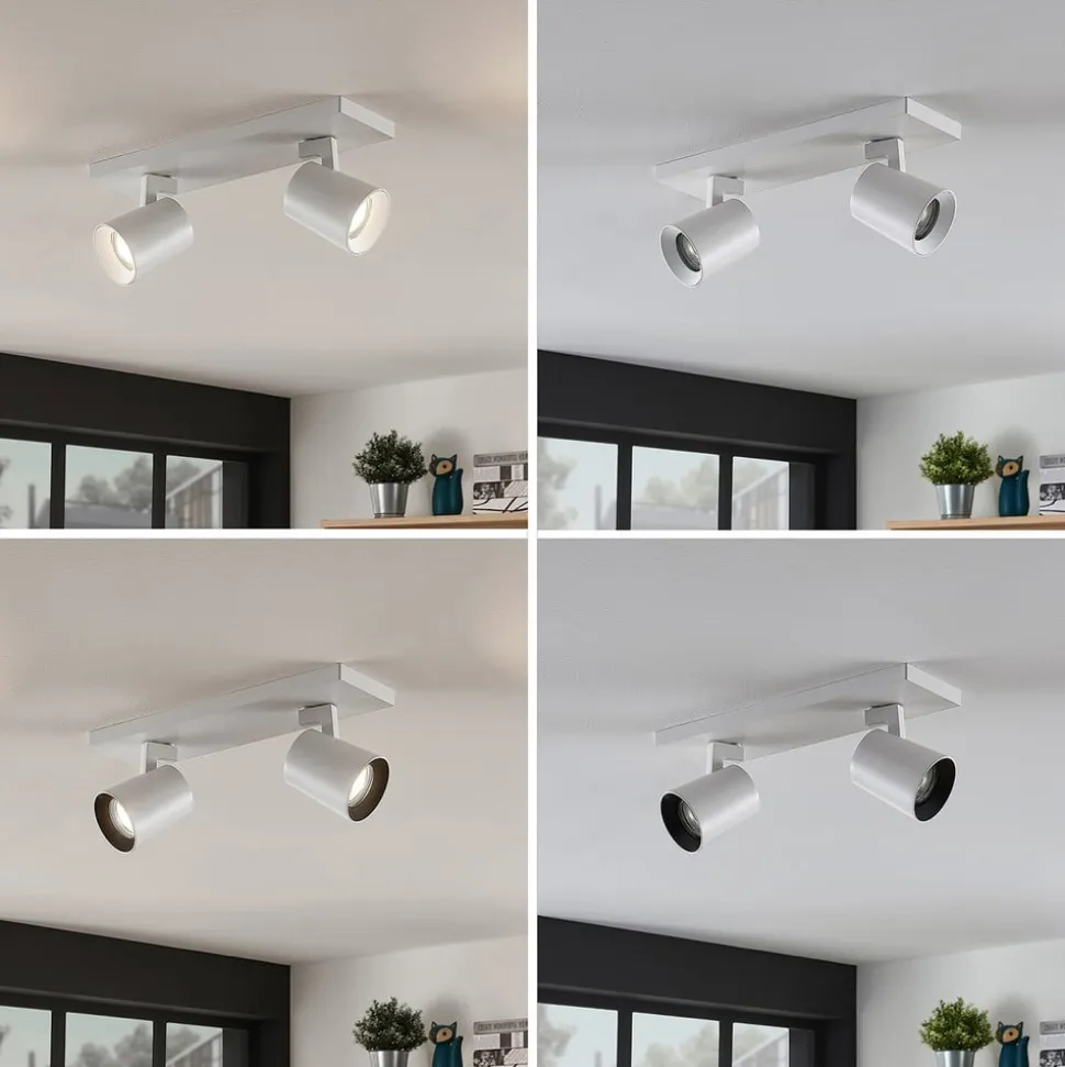 Arcchio loftspot Iavo, 30 cm, hvid, 2 lyskilder, metal