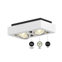 Arcchio loftspot Ronka, 34 cm, 2 lyskilder, hvid, GU10