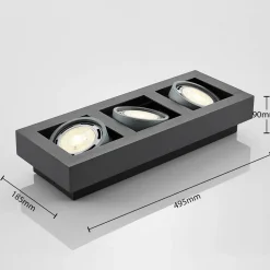 Arcchio loftspot Ronka, 50 cm, 3 lyskilder, grå, GU10