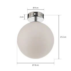 Arcchio Maviris LED-loftlampe til badeværelset, kugle, 18 cm