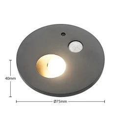 Arcchio Neru LED indbygningslampe sensor rund sort