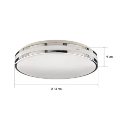 Arcchio Sinovu LED-loftlampe til badeværelset, krom, 34 cm