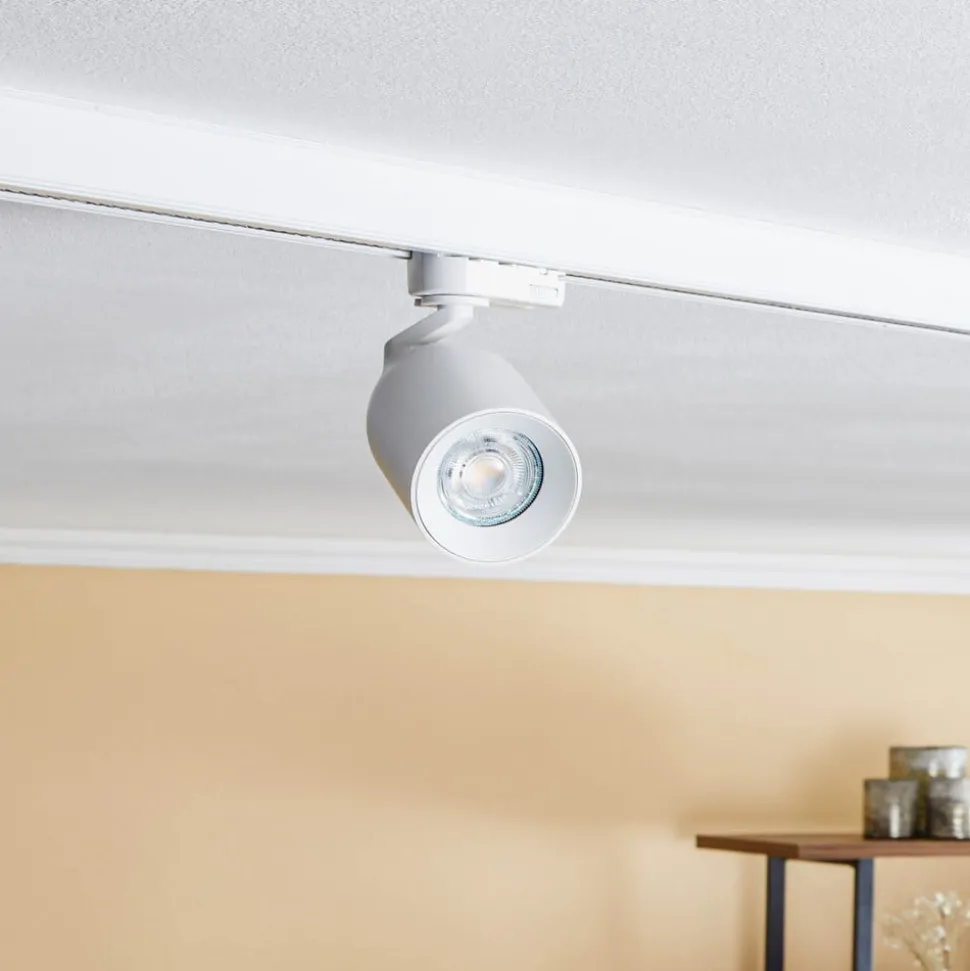 Arcchio skinnespot Brinja, hvid, Ø 7 cm, 3-faset, GU10