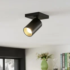 Arcchio spotlight Brinja, sort, kantet, Ø 6 cm, 1 lyskilde, GU10