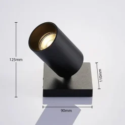 Arcchio spotlight Brinja, sort, kantet, Ø 6 cm, 1 lyskilde, GU10