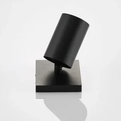 Arcchio spotlight Brinja, sort, kantet, Ø 6 cm, 1 lyskilde, GU10